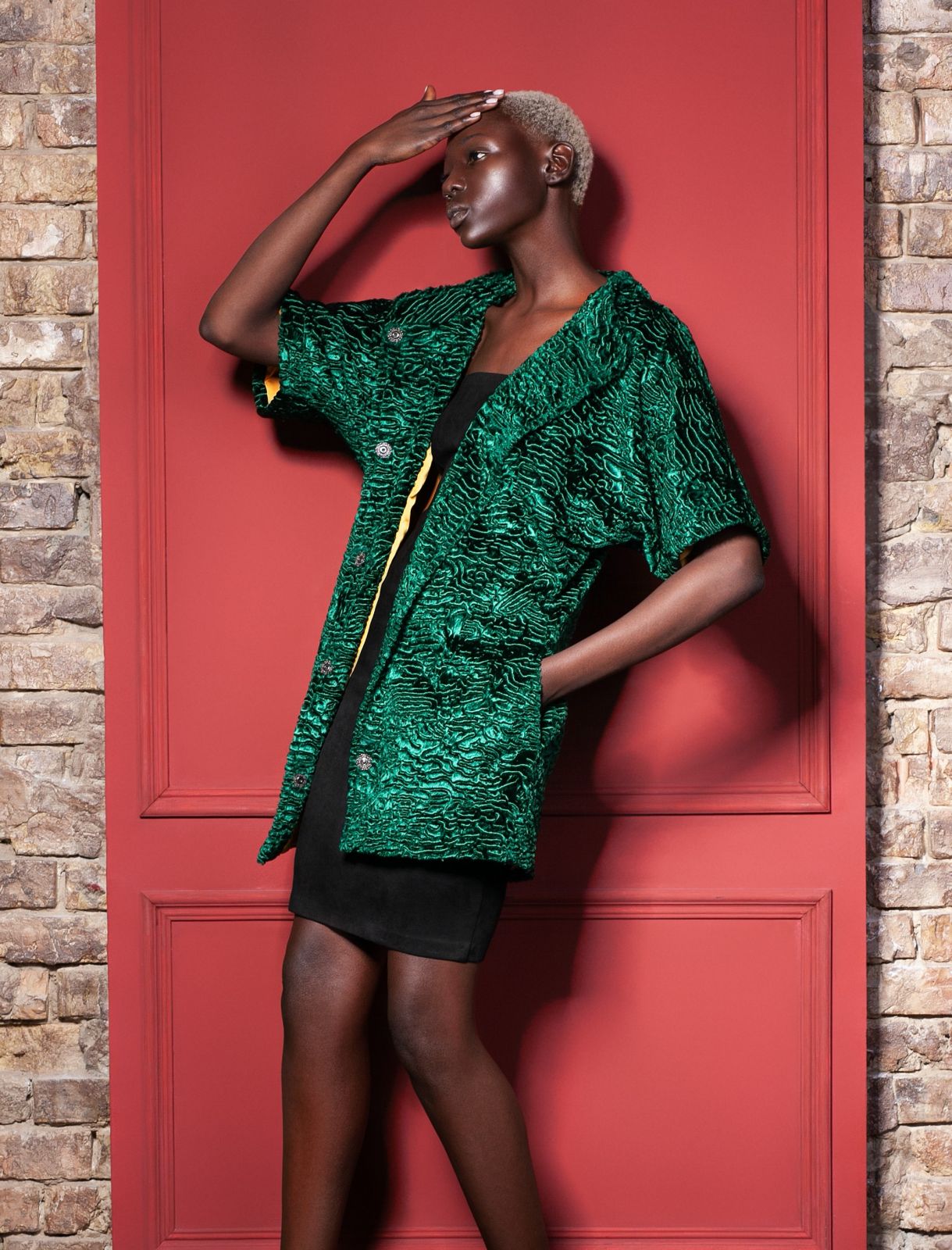 Photo #1 - Jacket eco fur Tissavel - astrakhan emerald