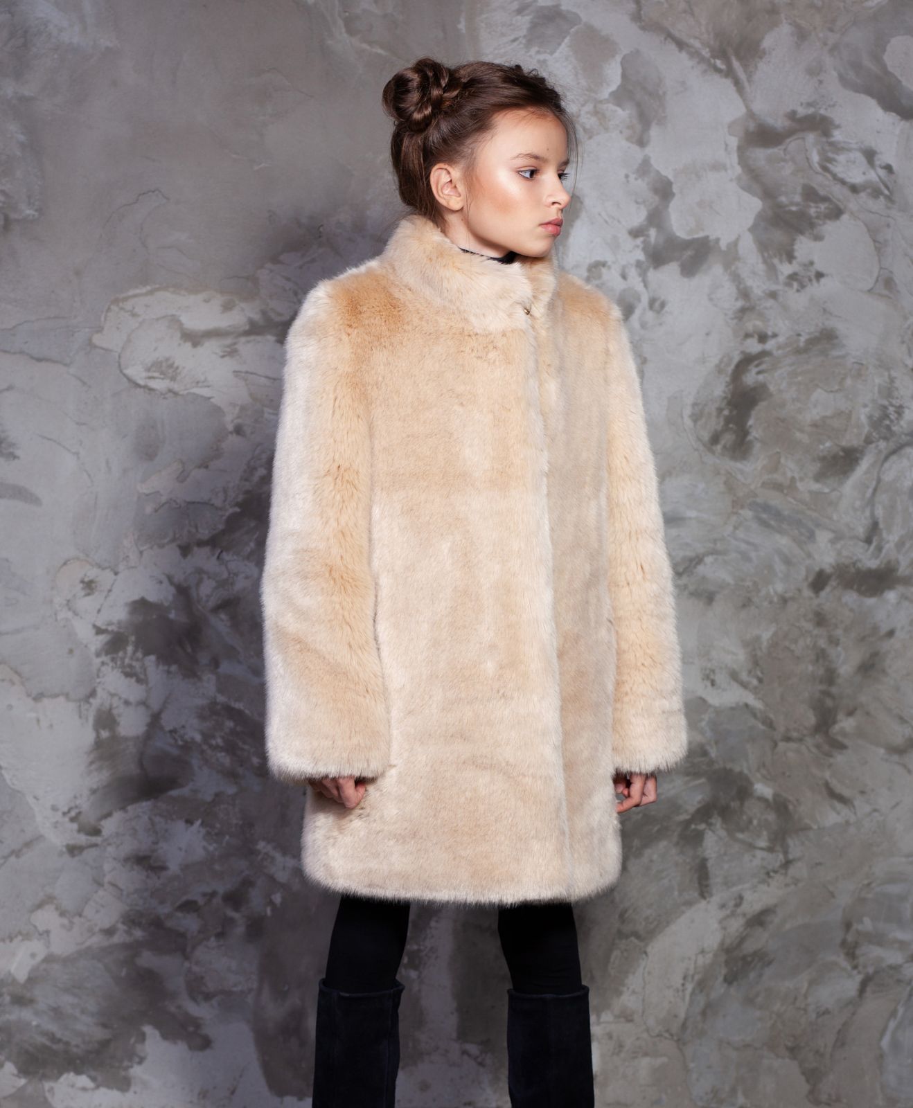 Photo #3 - Kids coat eco fur Tissavel - sable onyx