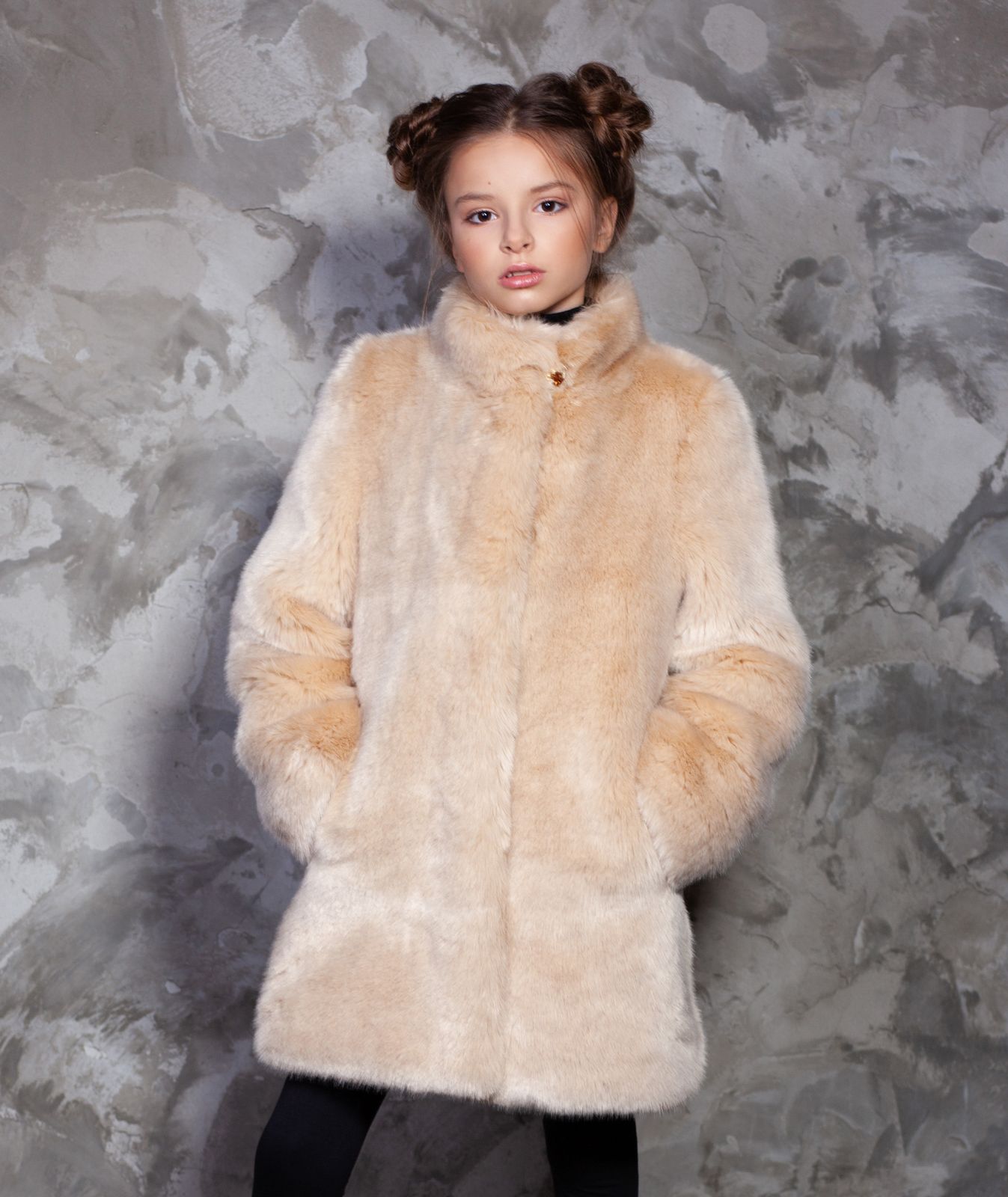 Photo #1 - Kids coat eco fur Tissavel - sable onyx