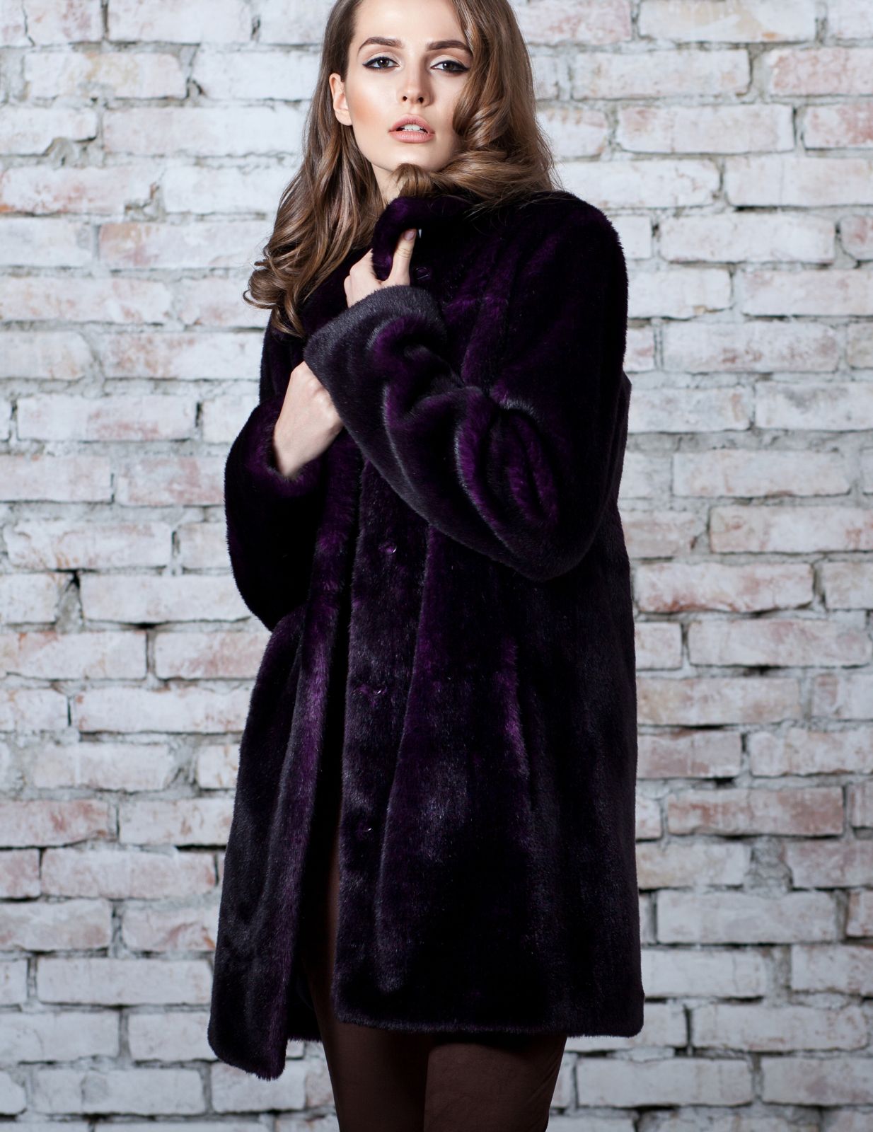 Photo #1 - Coat eco fur Tissavel - mink amethyst