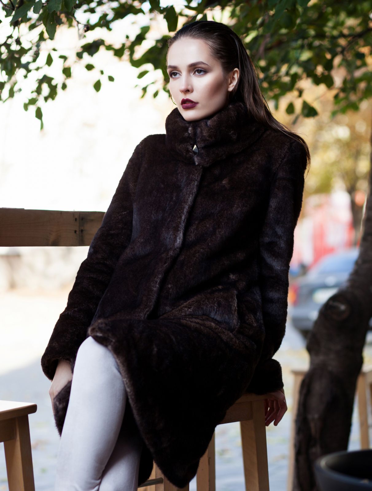 Photo #5 - Coat eco fur Tissavel - mink cappuccino