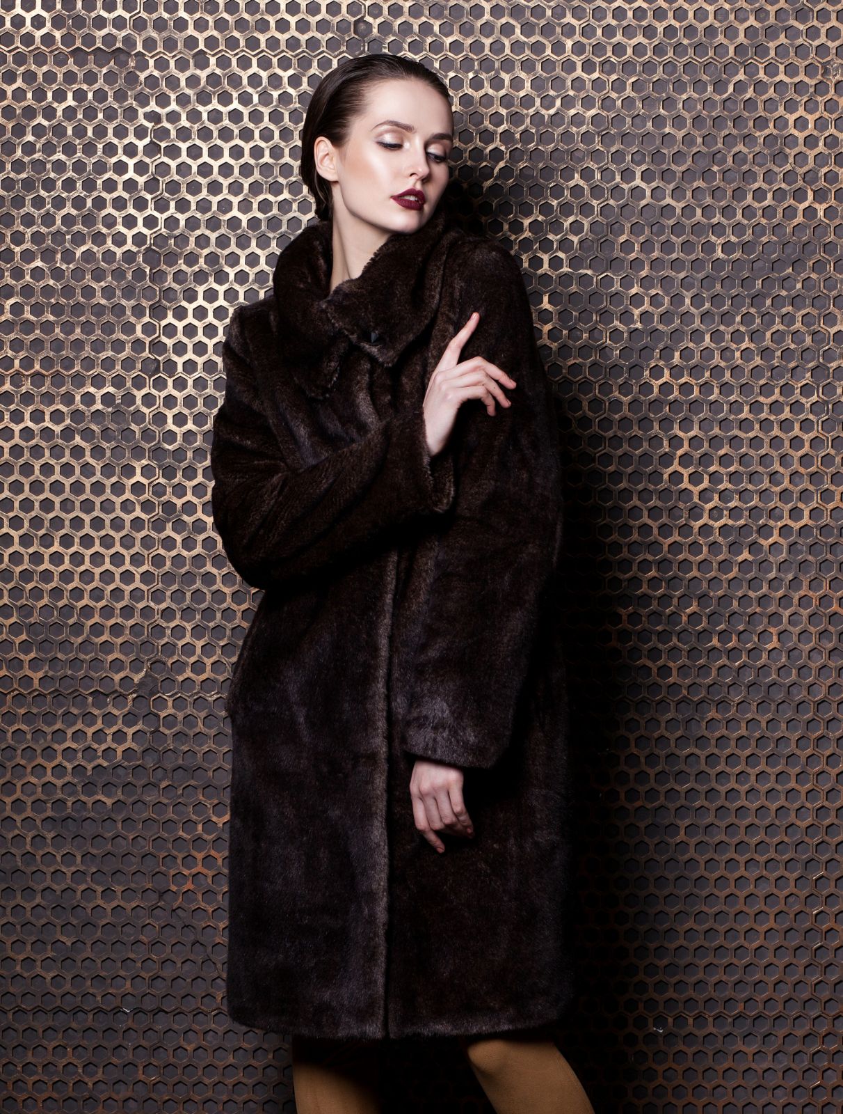 Photo #3 - Coat eco fur Tissavel - mink cappuccino