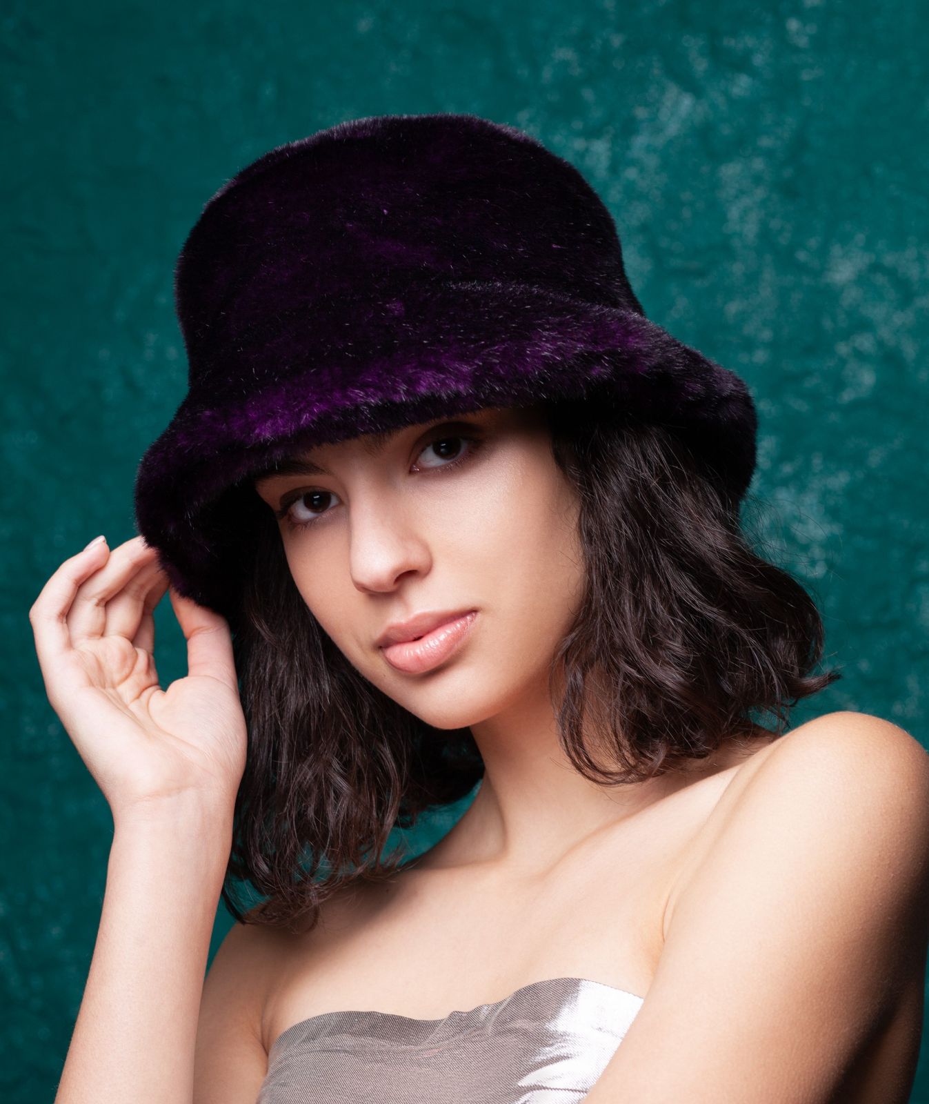 Photo #1 - Bucket hat eco fur Tissavel - mink amethyst