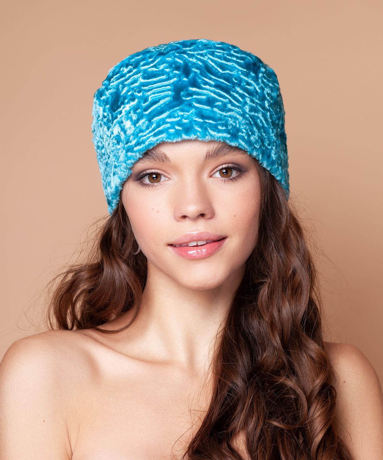 Photo #1 - Hat eco fur Tissavel - astrakhan aquamarine