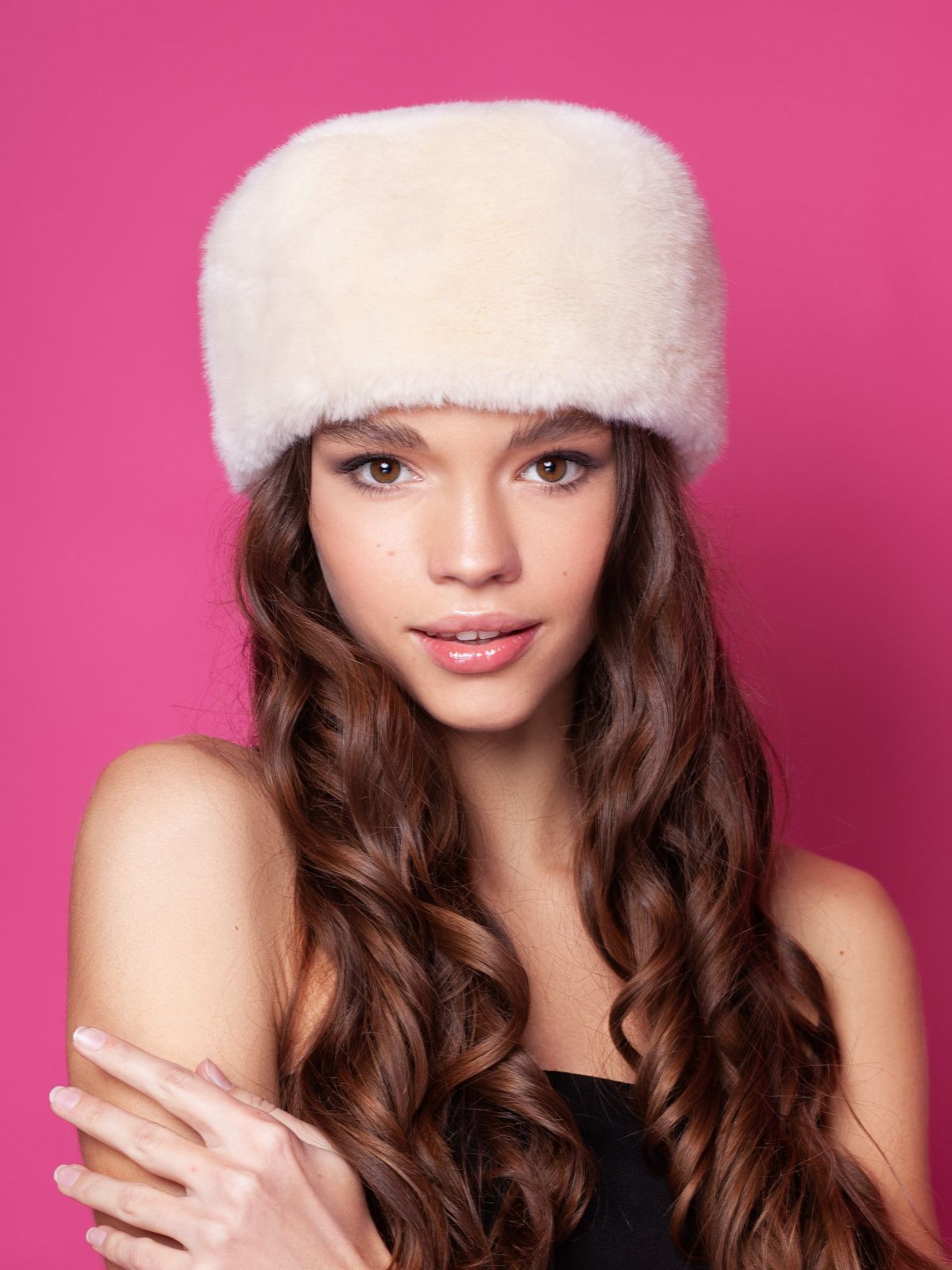 Photo #2 - Hat eco fur Tissavel - mink pearl