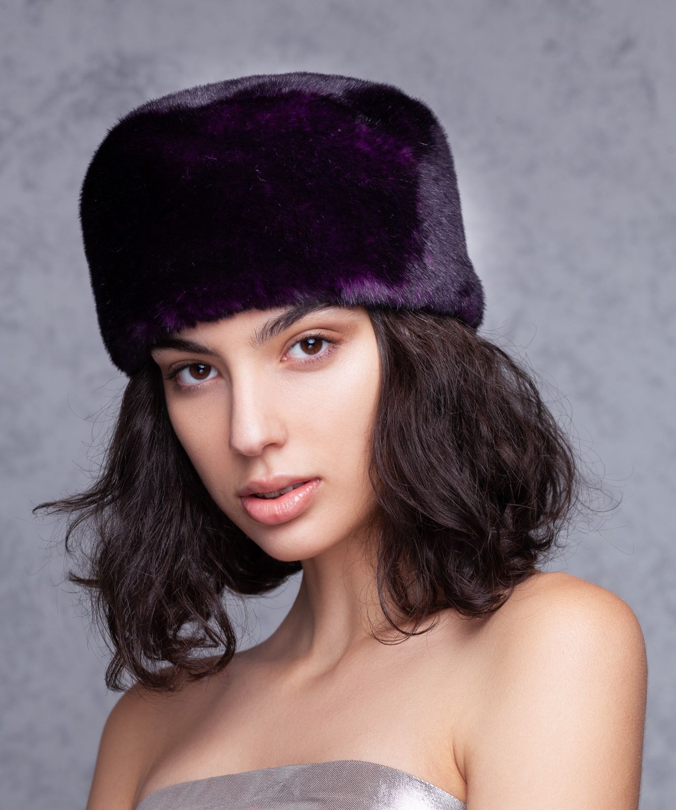 Photo #1 - Hat eco fur Tissavel - mink amethyst