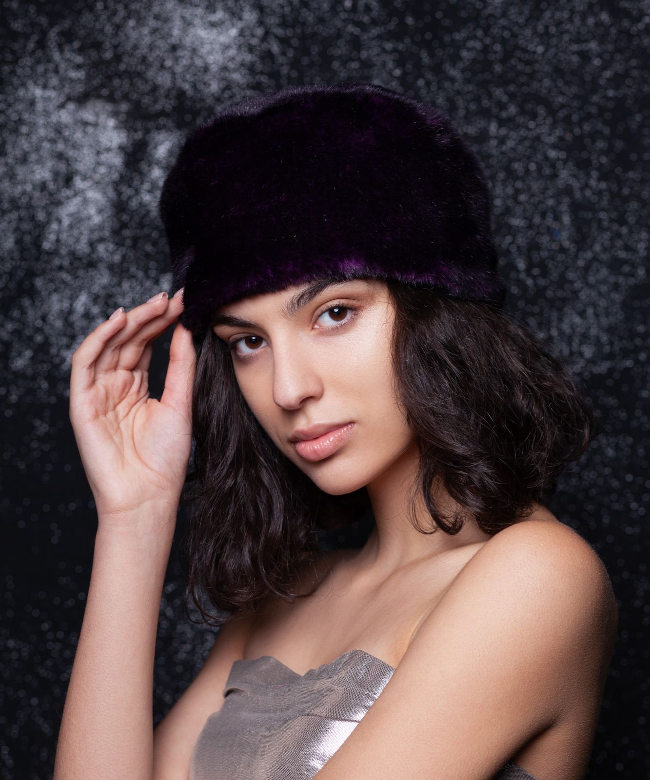 Photo #2 - Hat eco fur Tissavel - mink amethyst