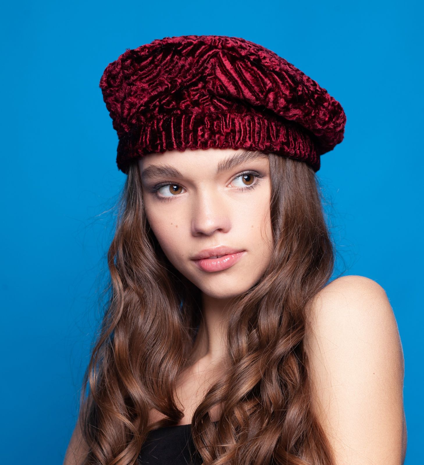 Photo #2 - Beret astrakhan garnet